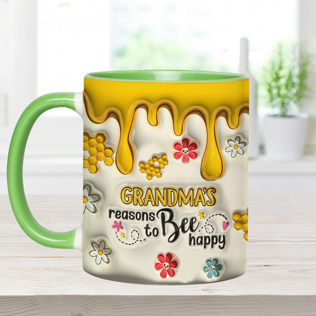 Omas Gründe, glücklich zu sein – Personalisierte Tasse mit Oma-Akzent