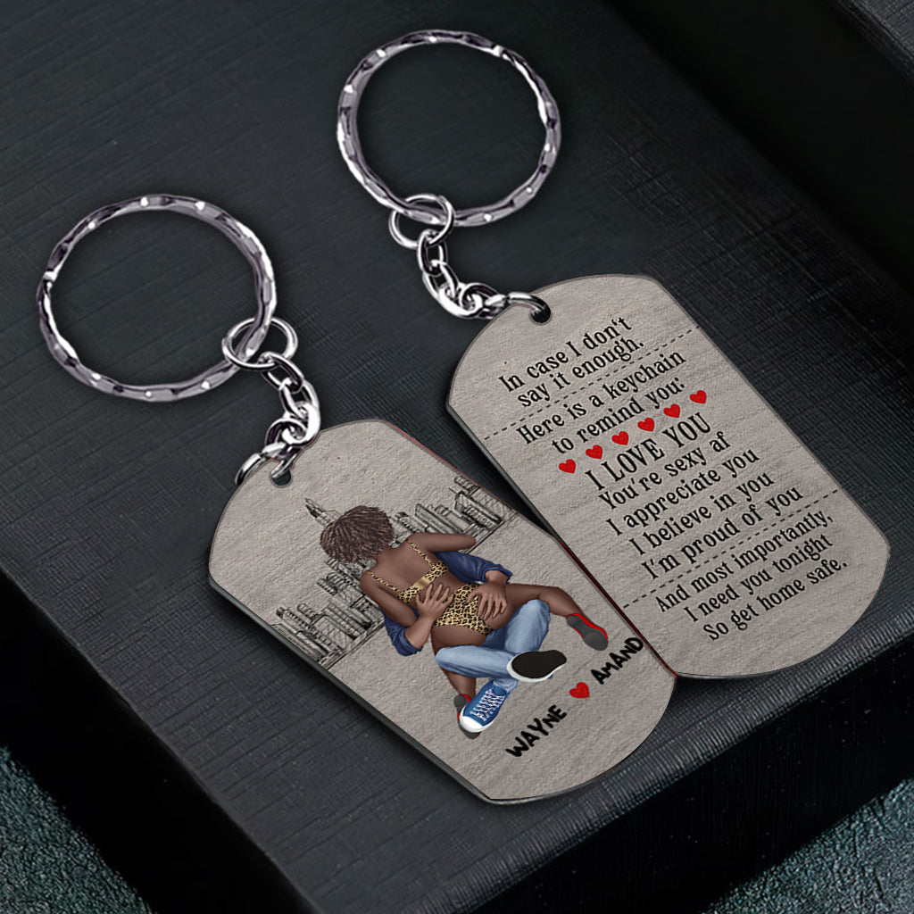 I Need You Tonight - Personalized African American Stainless Steel Keychain