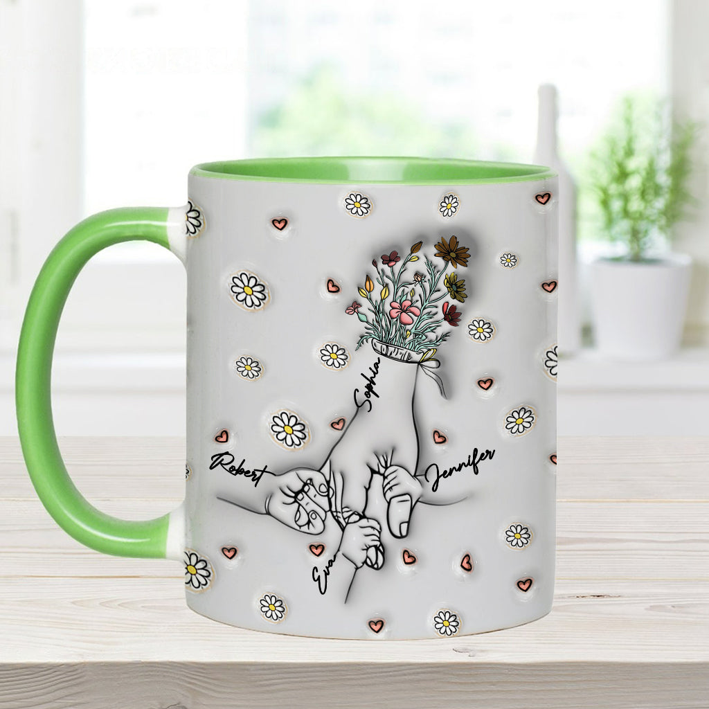 Mamas Hand halten – Personalisierte Tasse mit Muttermotiv
