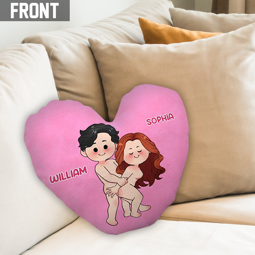Conversation Hearts Candy Hearts - Personalized Couple Shaped Pillow