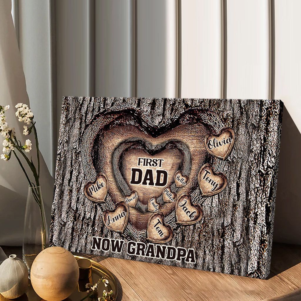 Erst Papa, jetzt Opa – Personalisierte Leinwand und Poster für Väter