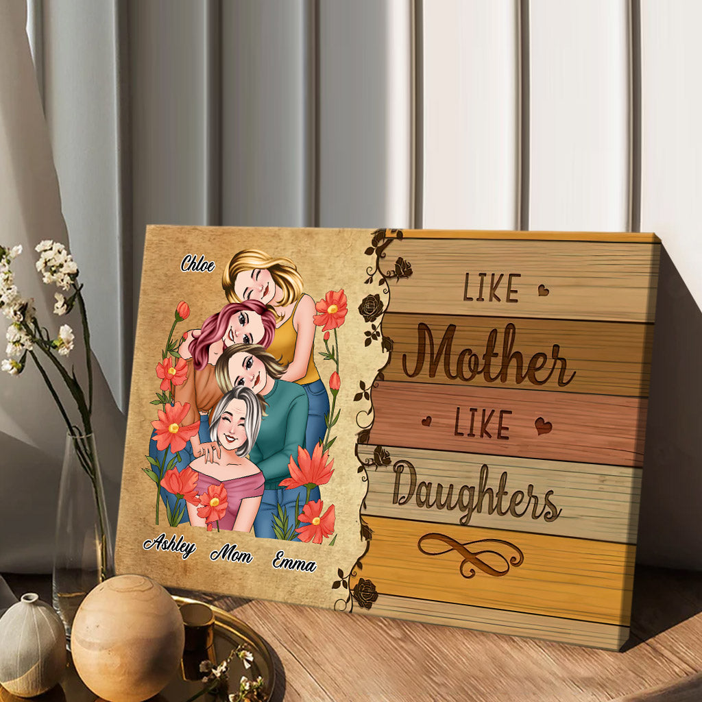 Wie die Mutter, so die Töchter – Familienporträt – Personalisierte Leinwand und Poster für die Mutter