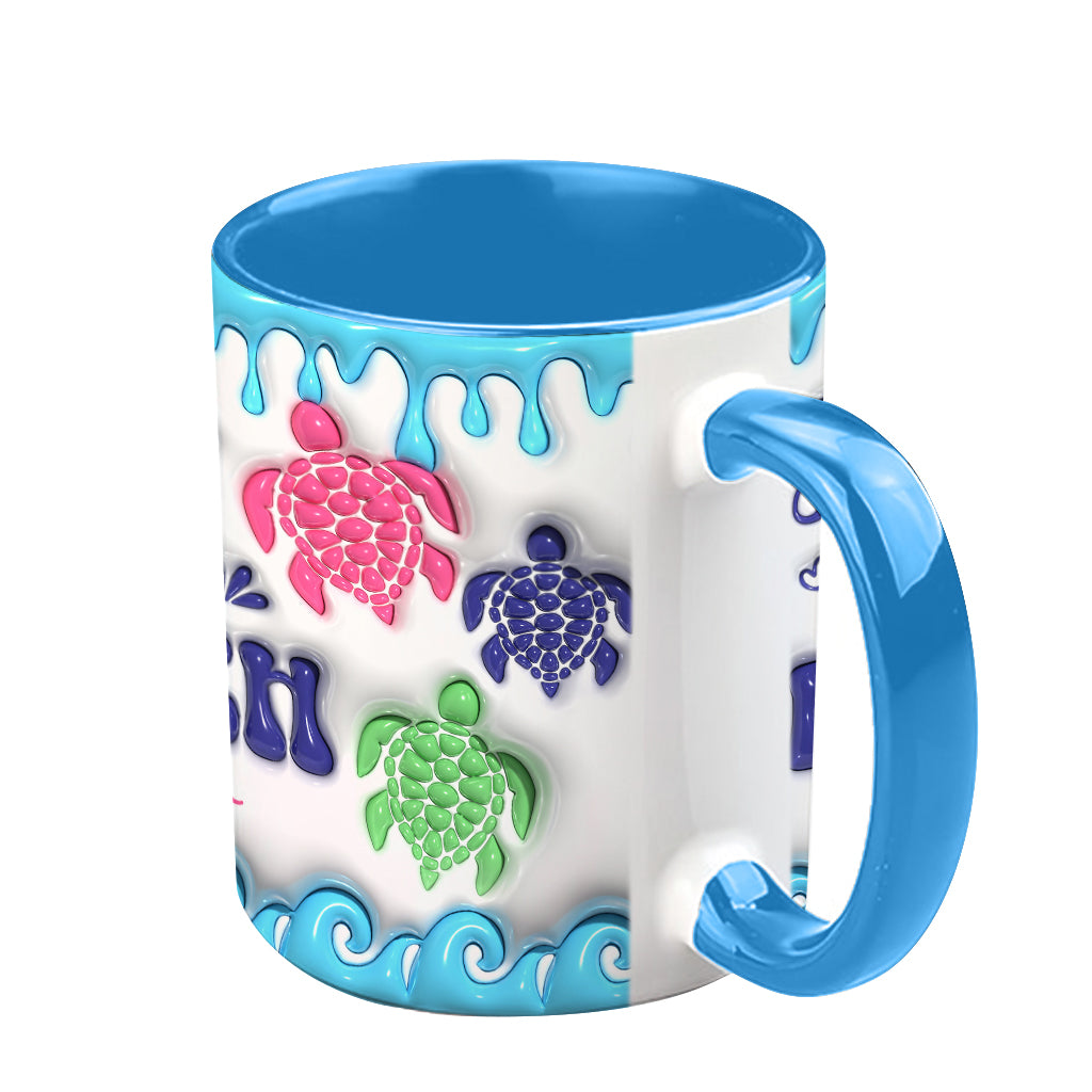 Salty Lil' Beach Turtle Lovers Aufblasbarer personalisierter Becher mit Schildkrötenmotiv