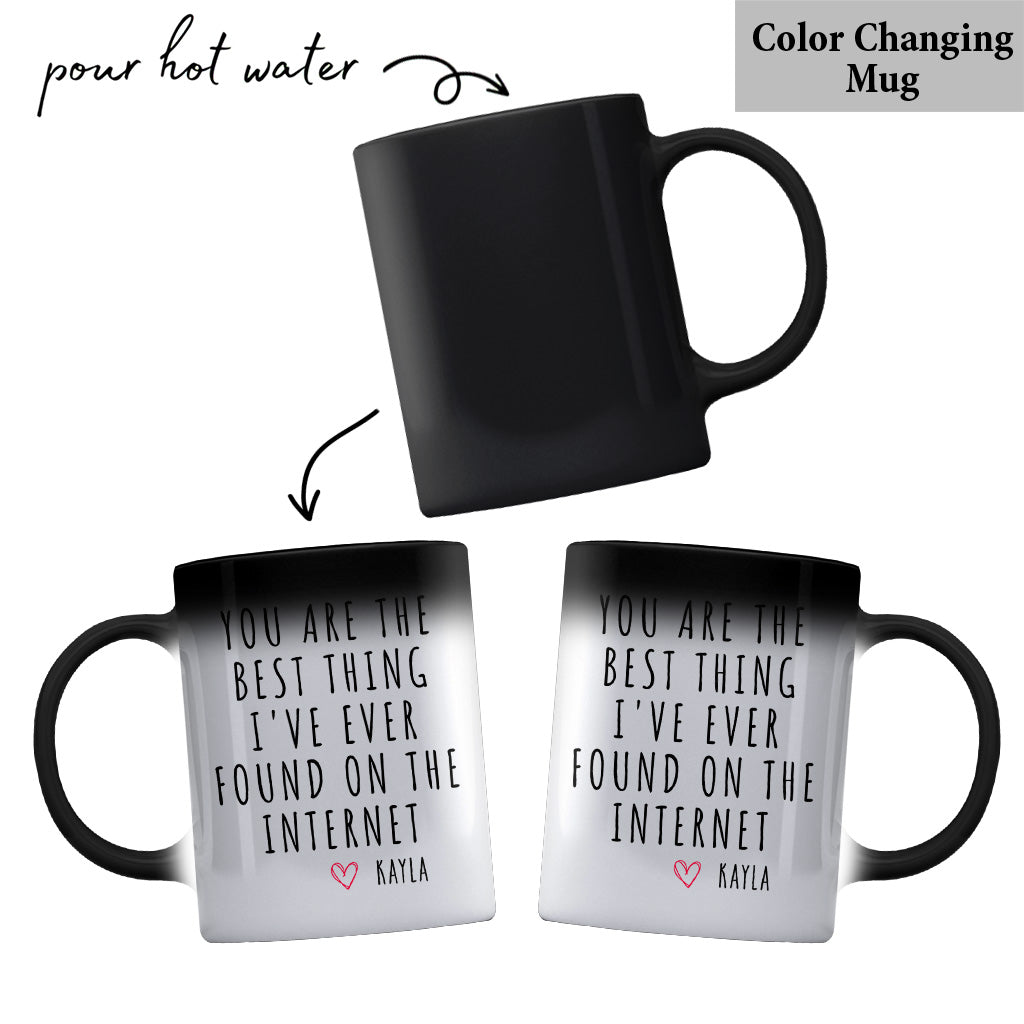 Du bist das Beste, was ich je im Internet gefunden habe – personalisierte Tasse für Paare