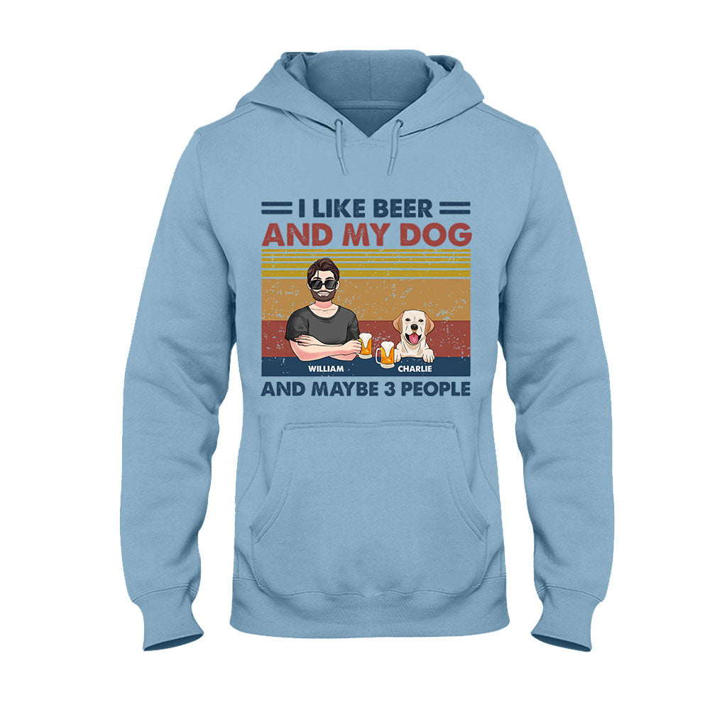Ich mag Bier und meine Hunde – personalisiertes Hunde-T-Shirt und Hoodie