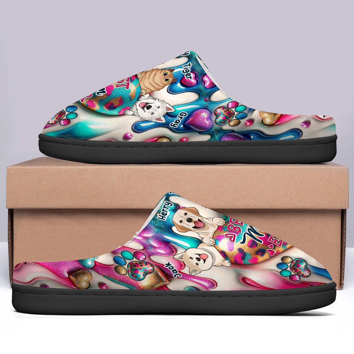 Beste Hundemama aller Zeiten – Personalisierte Hundepantoffeln