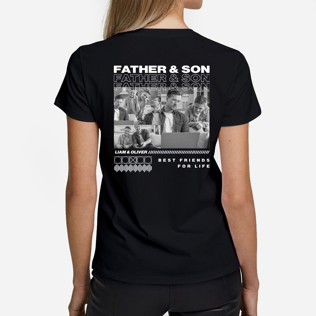 Vater und Sohn, beste Freunde – personalisiertes Vater-T-Shirt und Hoodie