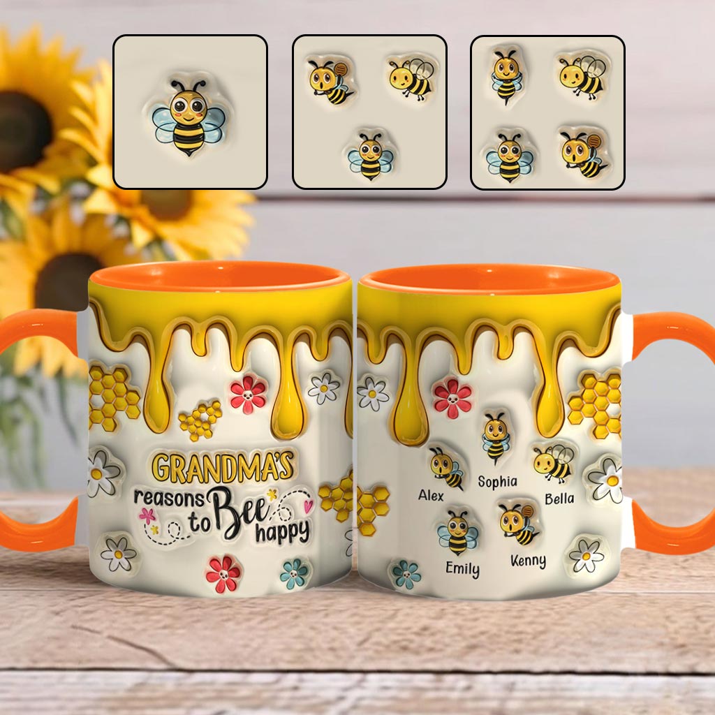 Omas Gründe, glücklich zu sein – Personalisierte Tasse mit Oma-Akzent