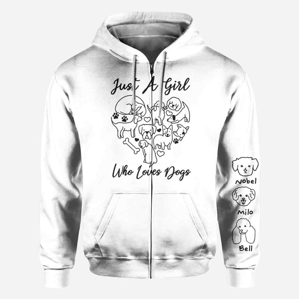 Einfach ein Mädchen, das Hunde liebt – personalisiertes T-Shirt mit Hundemotiv
