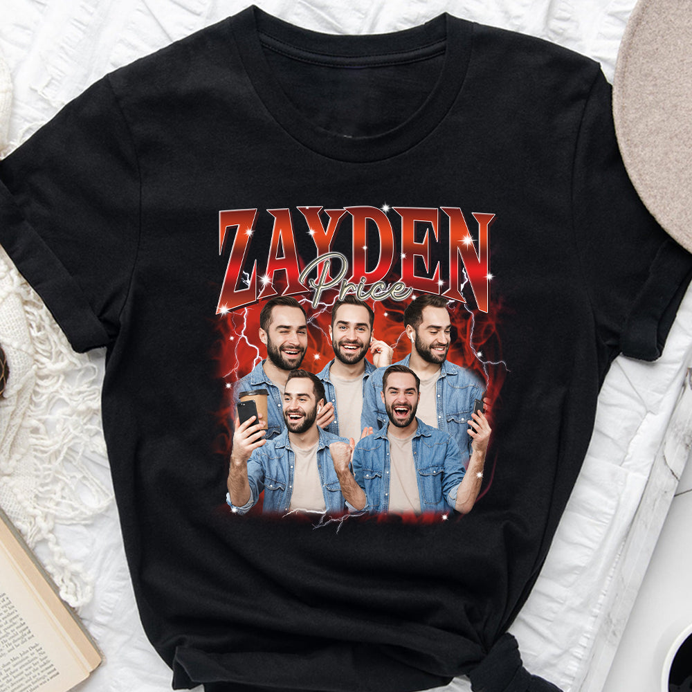 Individueller Text und Fotos – Personalisiertes Partner-T-Shirt und Hoodie