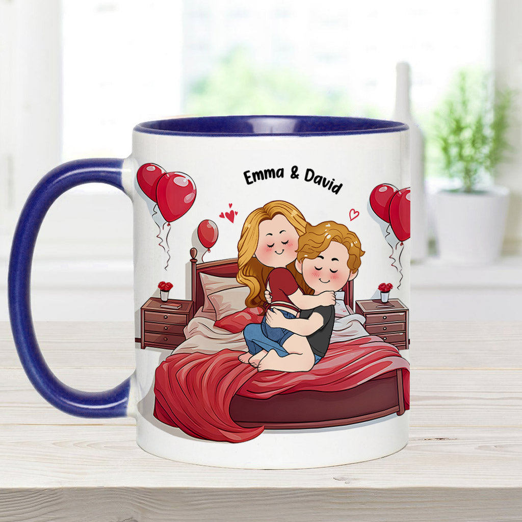 Mein Lieblingsplatz ist dein riesiger Schwanz in mir - Personalisierte Tasse für Paare