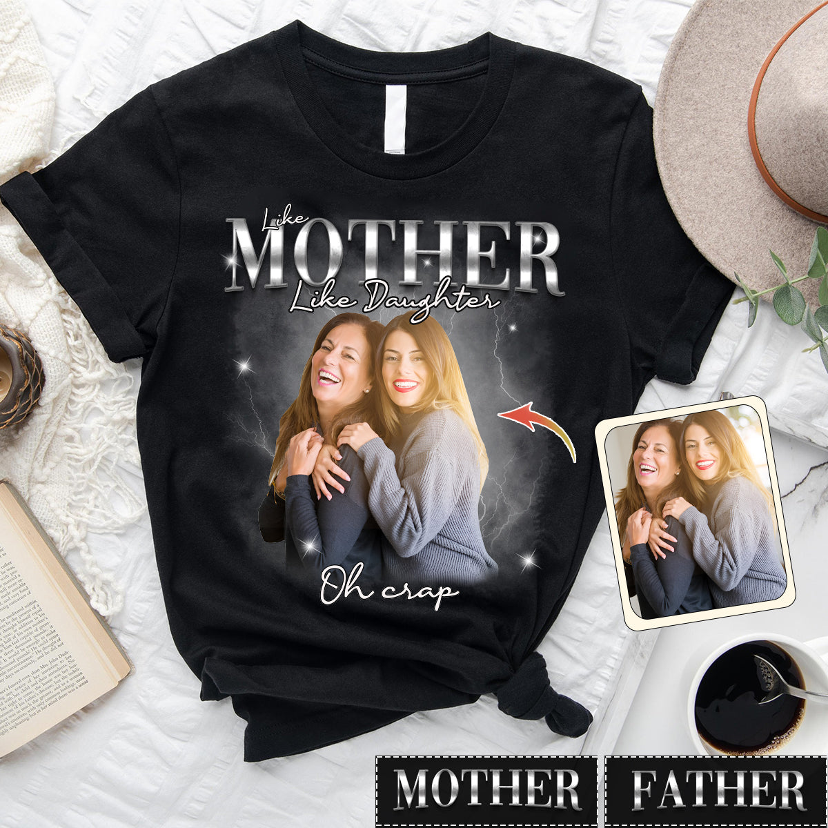 Wie die Mutter, so der Vater, so der Sohn, so die Tochter – Personalisiertes Mutter-T-Shirt und Hoodie