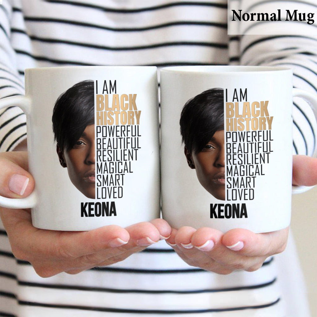 Ich bin schwarz – Foto der Geschichte – Personalisierte Tasse für Afroamerikaner