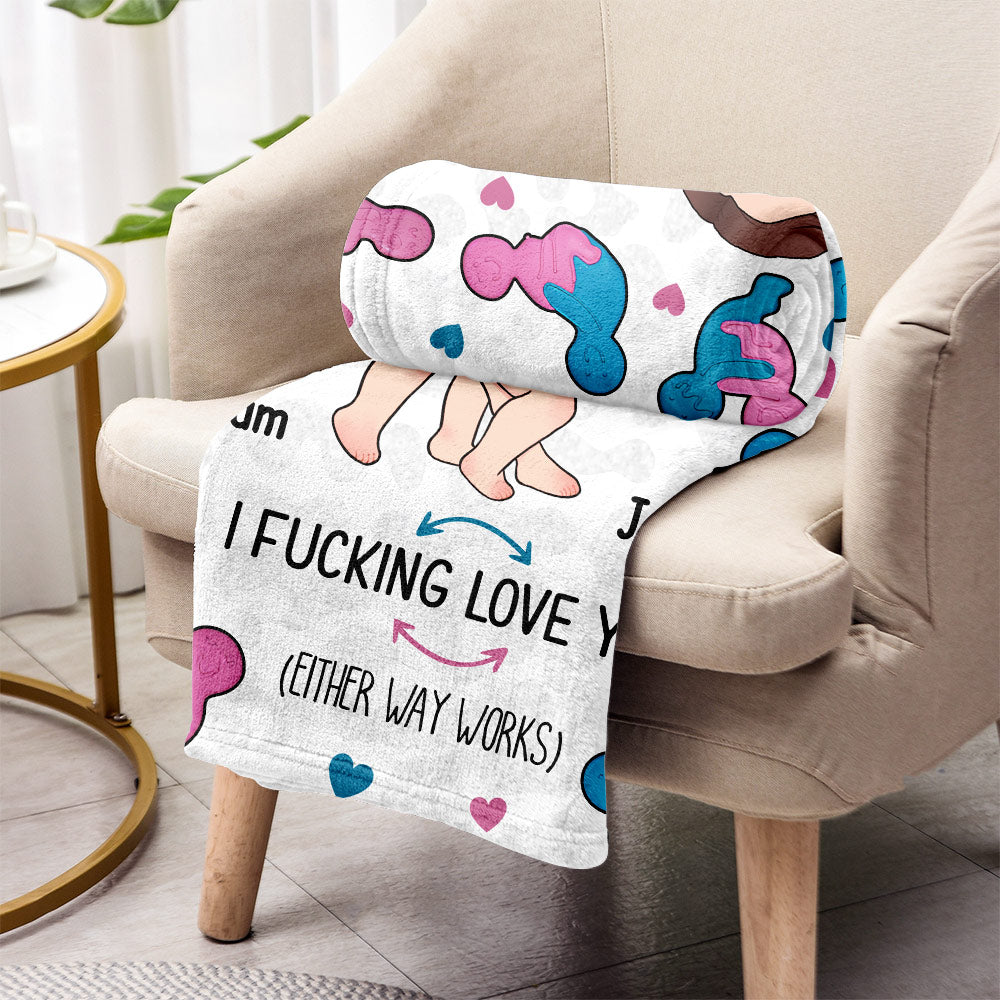 Lustige Pärchendecke „Ich liebe dich“ – Personalisierte Pärchendecke