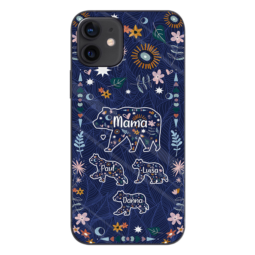 Mama Bear Floral – Personalisierte Handyhülle für Mütter