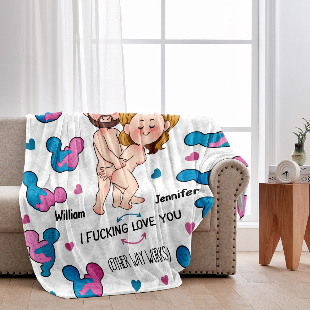 Lustige Pärchendecke „Ich liebe dich“ – Personalisierte Pärchendecke