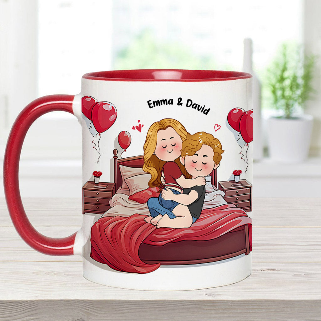 Mein Lieblingsplatz ist dein riesiger Schwanz in mir - Personalisierte Tasse für Paare