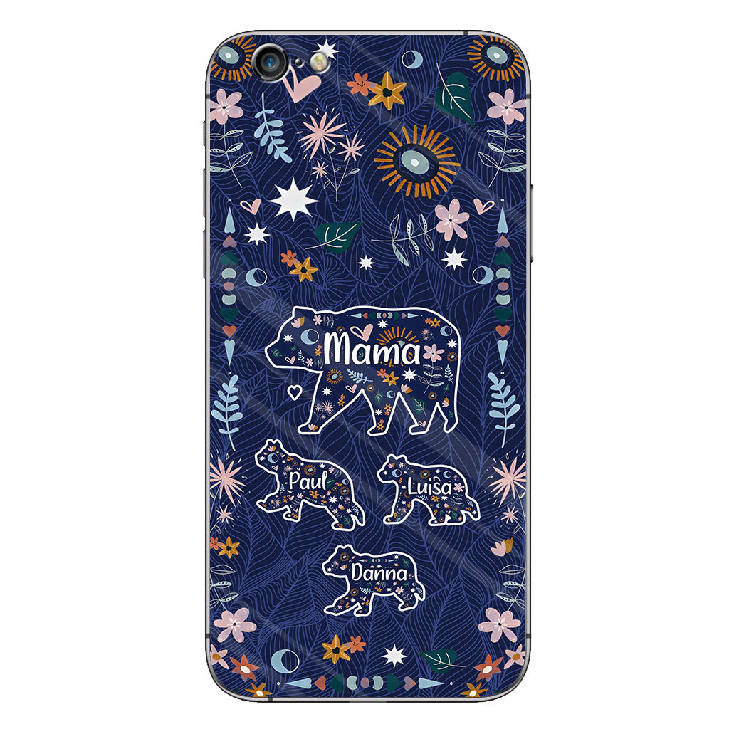 Mama Bear Floral – Personalisierte Handyhülle für Mütter