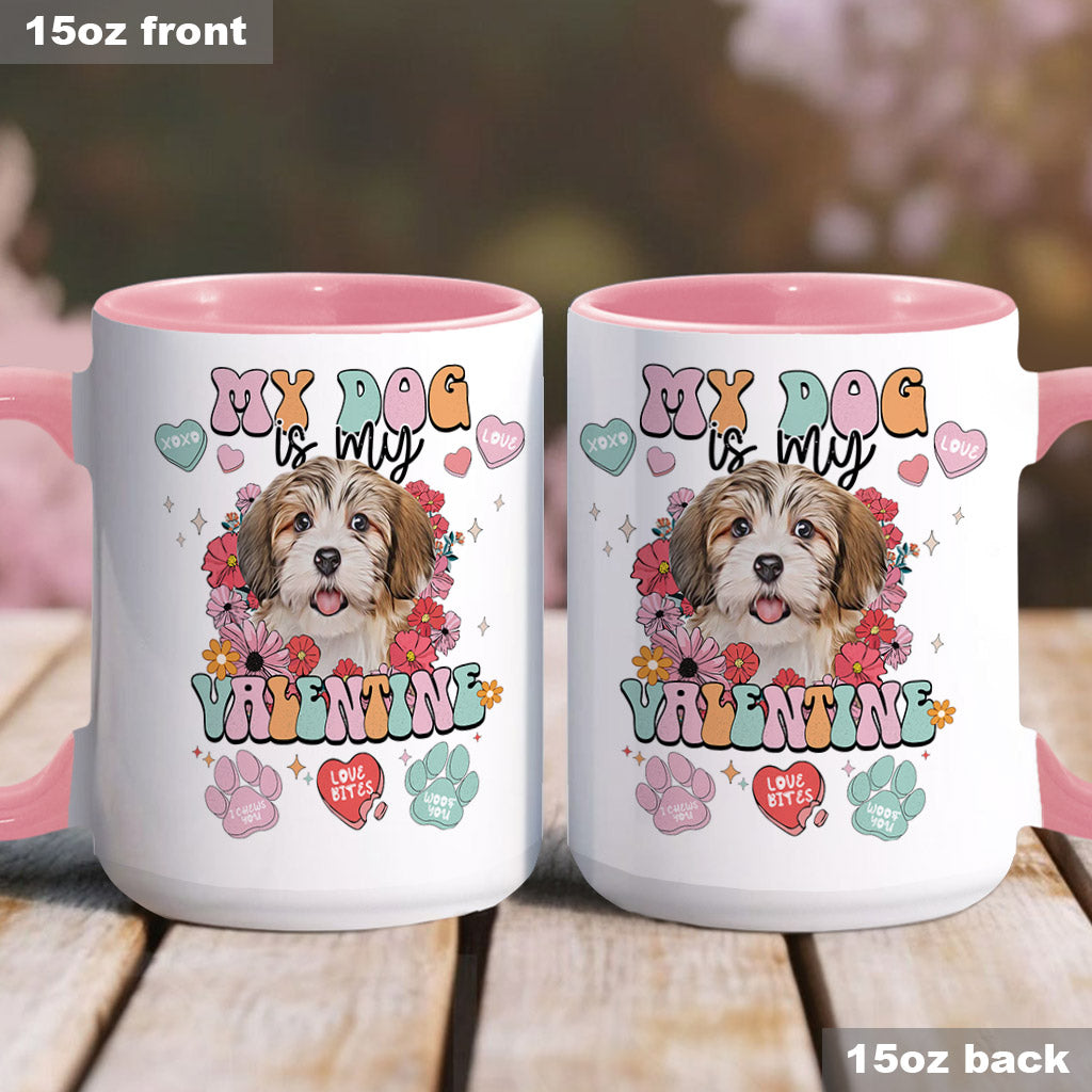 Mein Hund ist mein Valentinsschatz - Personalisierte Tasse mit Hundemotiv