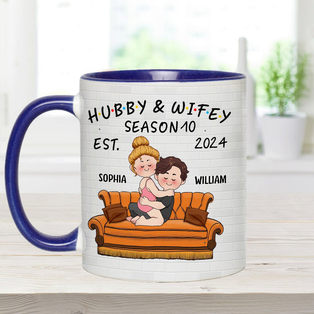 Ehemann & Ehefrau - Personalisierte Tasse mit Ehepaar-Motiv