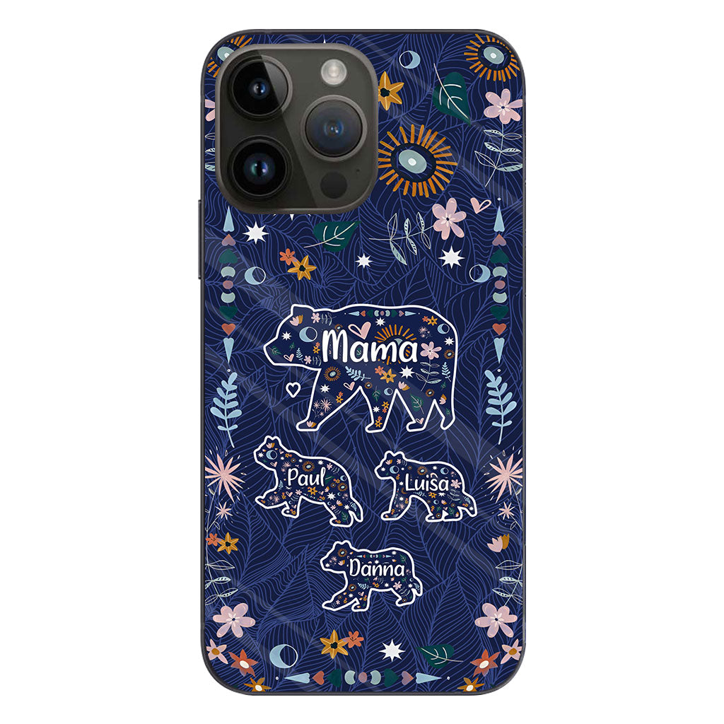 Mama Bear Floral – Personalisierte Handyhülle für Mütter