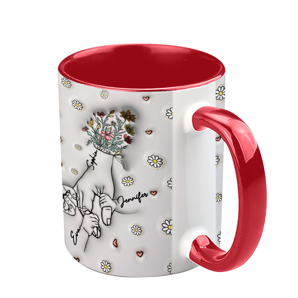 Mamas Hand halten – Personalisierte Tasse mit Muttermotiv