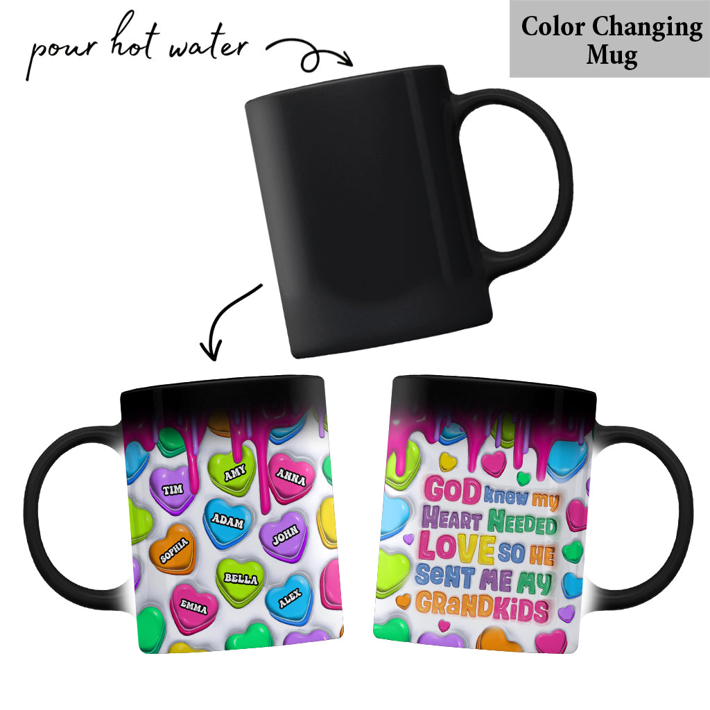 Gott wusste, dass mein Herz Liebe brauchte – personalisierte Oma-Tasse