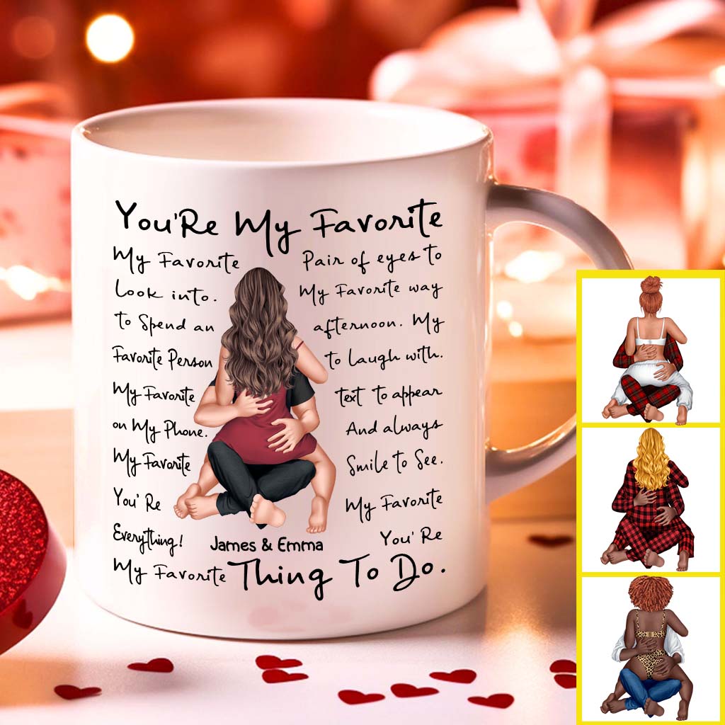 Du bist meine Lieblingsbeschäftigung – personalisierte Tasse für Paare