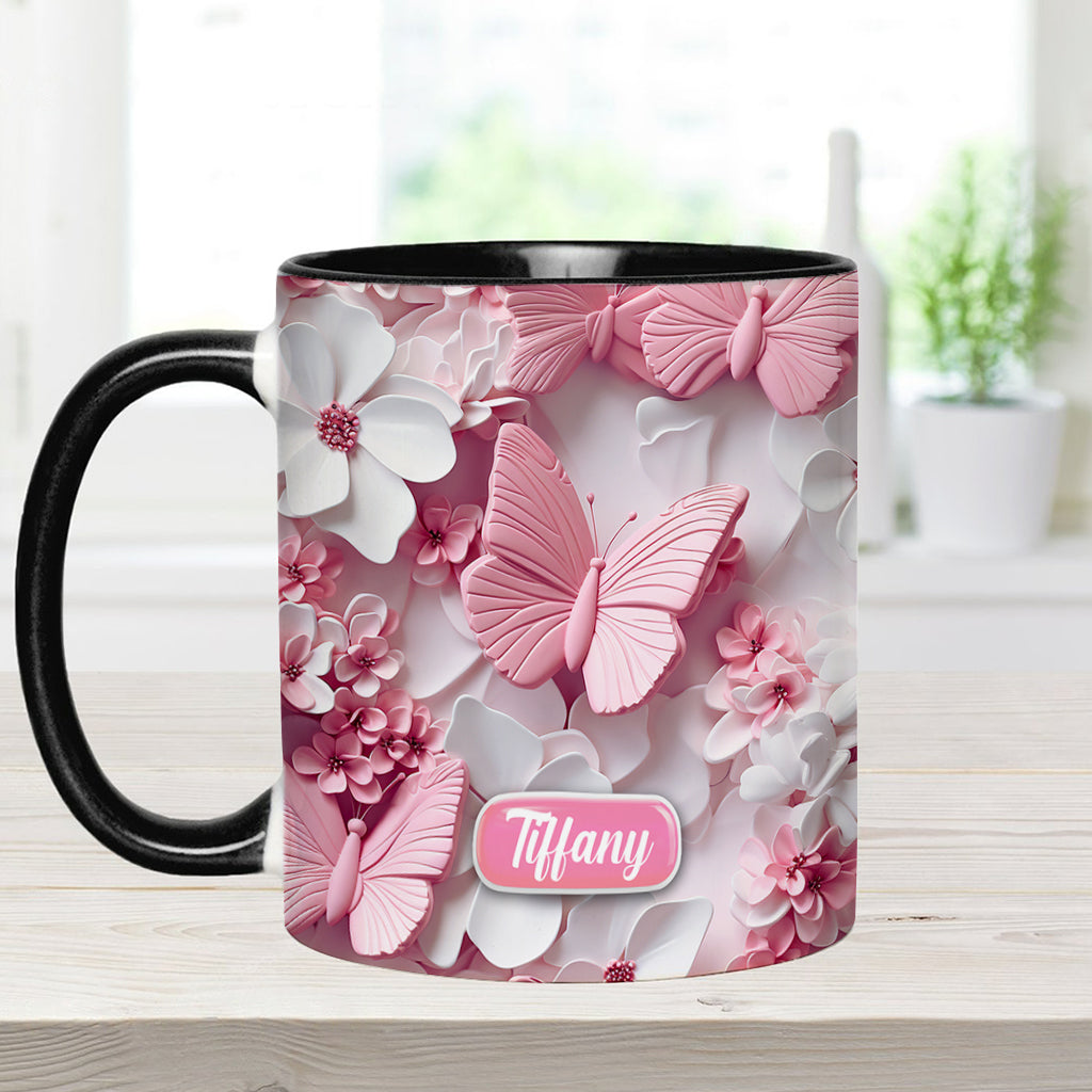 Wonderful Butterflies - Personalized Butterfly Accent Mug