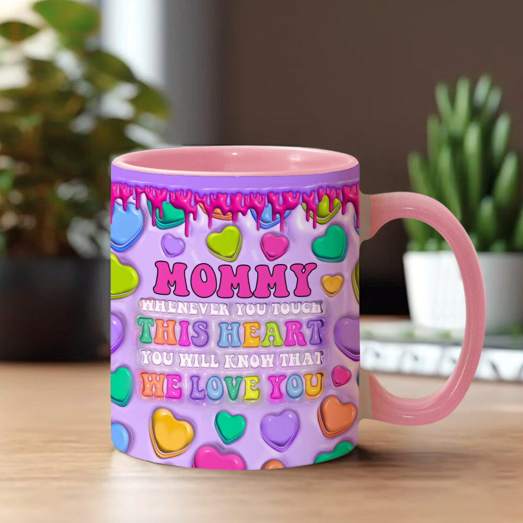Touch This Heart Love You Grandma Nana Gigi Mom - Personalized Mother Accent Mug