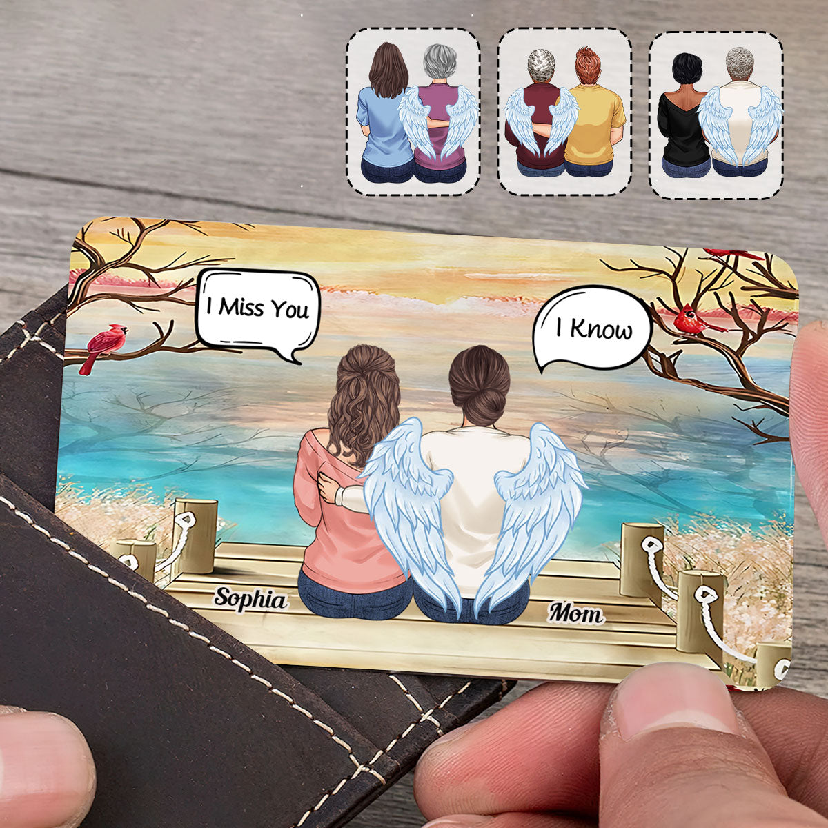 Ich vermisse dich, ich weiß – Personalisierte Gedenkkarte für die Geldbörse