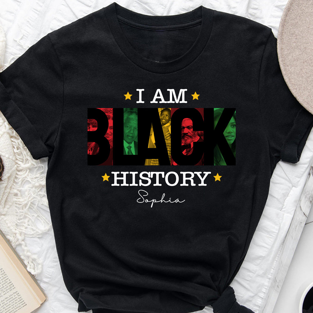 Ich bin schwarze Geschichte – Personalisiertes T-Shirt und Hoodie für Afroamerikaner