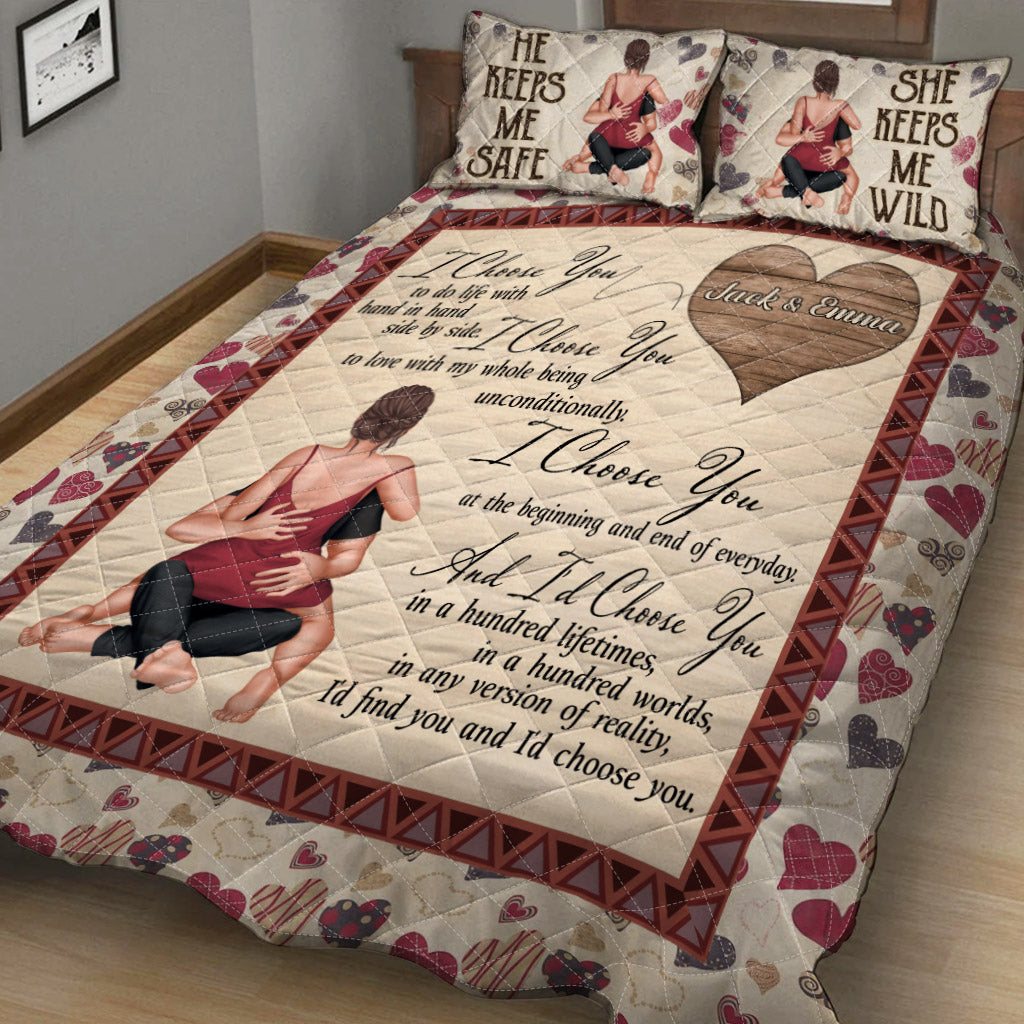 Ich wähle dich – Personalisiertes Quilt-Set für Paare