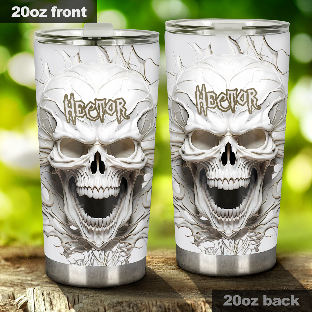 Weißer Totenkopf – Personalisierter Totenkopf-Trinkbecher