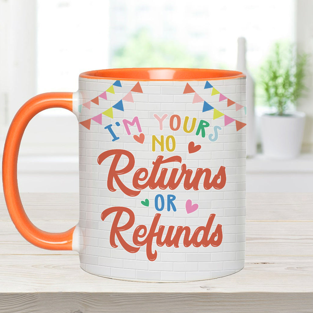 Ich gehöre dir – Keine Rückgabe oder Rückerstattung – Personalisierte Tasse für Paare