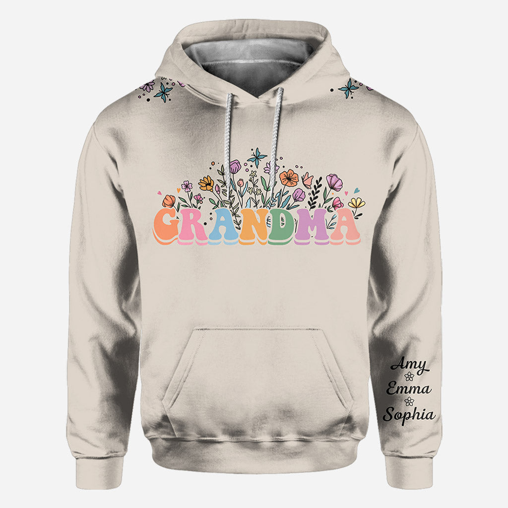 Blume mit beliebigem Titel - Personalisiertes Oma-Shirt