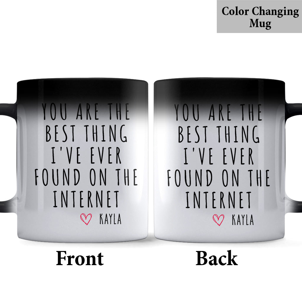 Du bist das Beste, was ich je im Internet gefunden habe – personalisierte Tasse für Paare