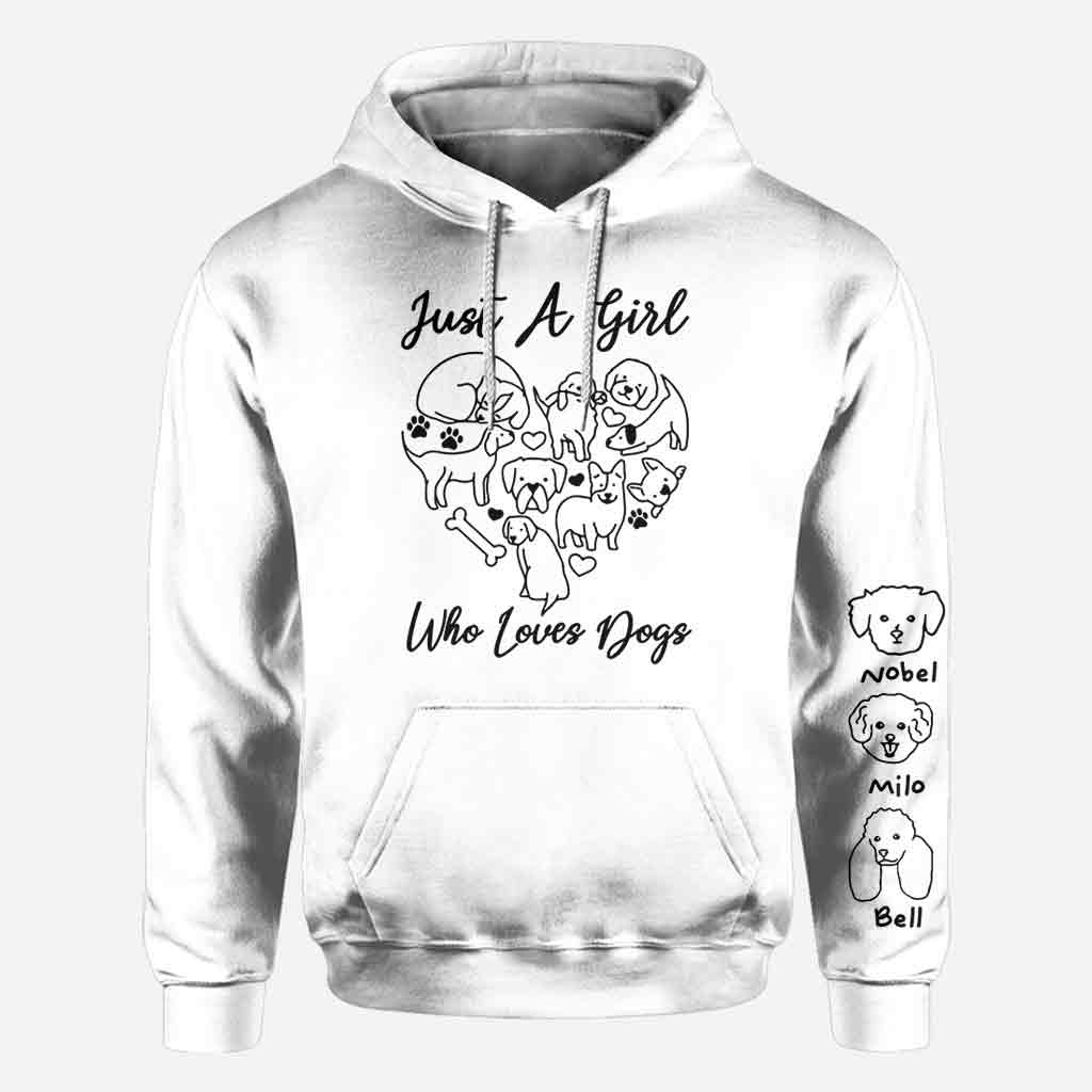 Einfach ein Mädchen, das Hunde liebt – personalisiertes T-Shirt mit Hundemotiv