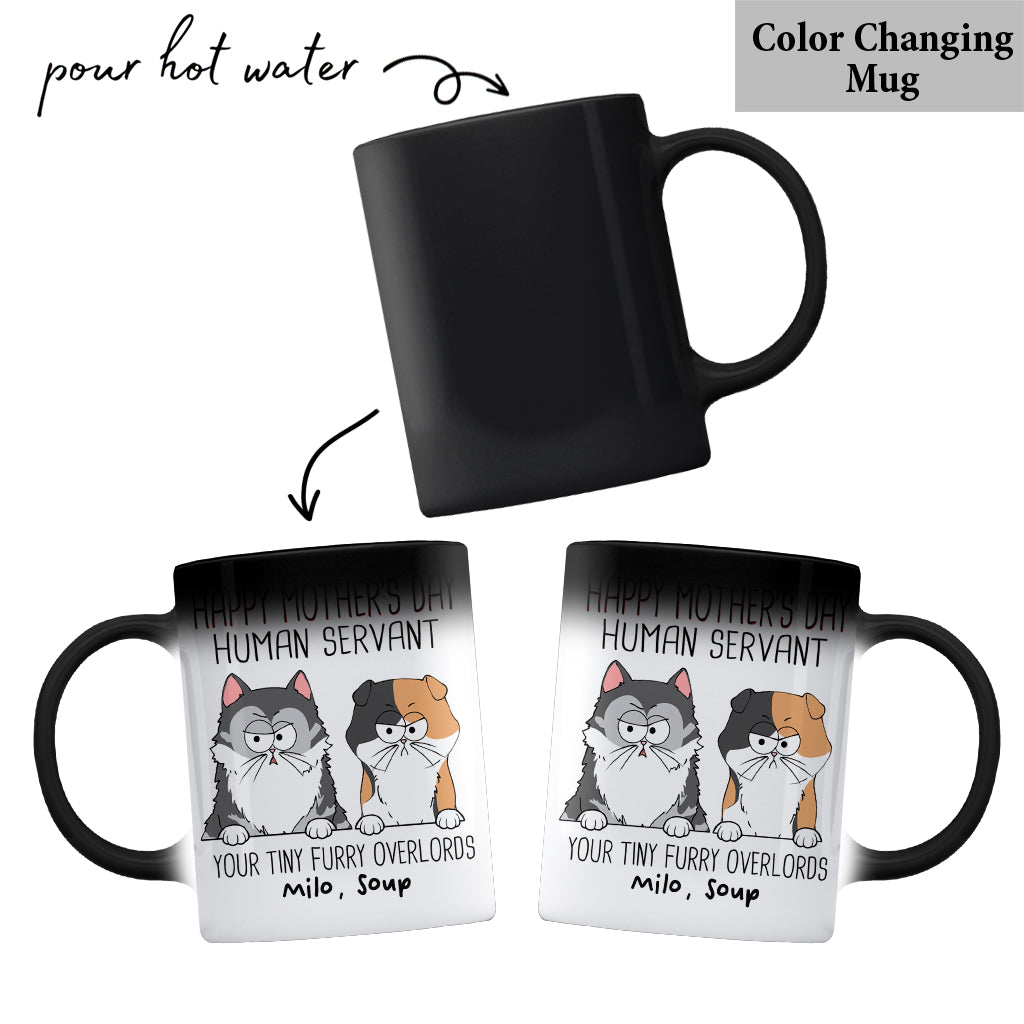 Human Servant Cute Cat Tiny Furry Overlord - Personalized Cat Mug