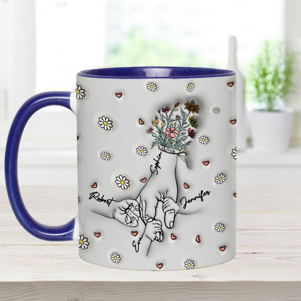 Mamas Hand halten – Personalisierte Tasse mit Muttermotiv