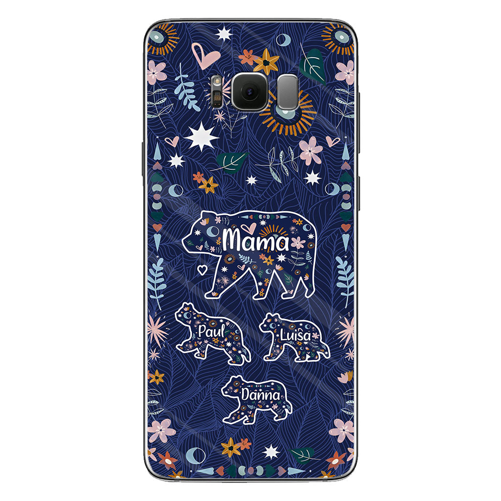 Mama Bear Floral – Personalisierte Handyhülle für Mütter