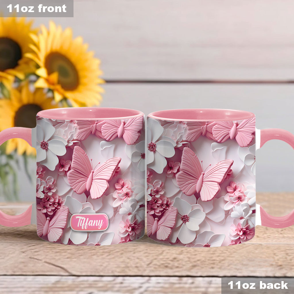 Wonderful Butterflies - Personalized Butterfly Accent Mug