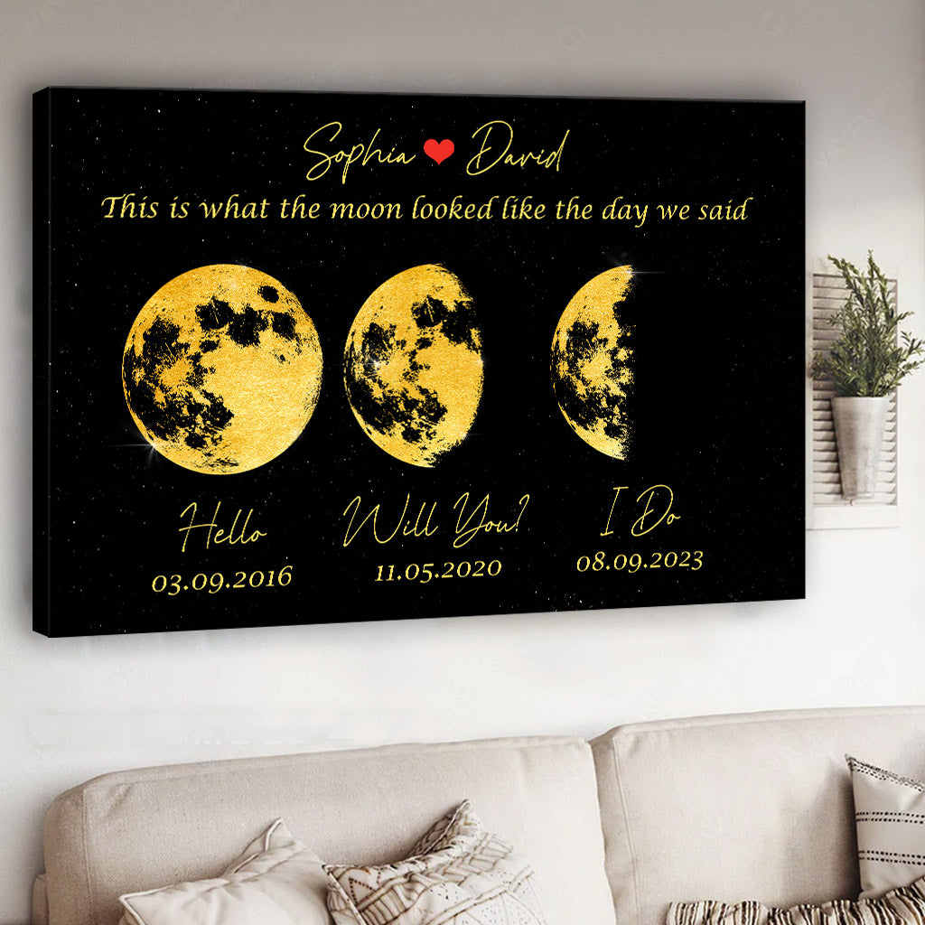 So sieht der Mond aus – Personalisierte Leinwand und Poster für Paare