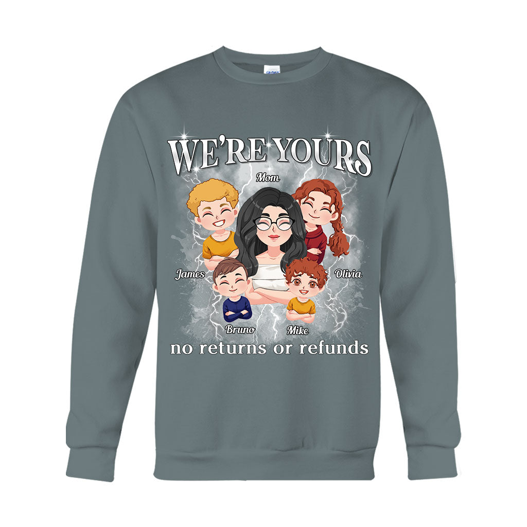 Wir gehören dir – Keine Rückgabe oder Rückerstattung – Chibi Kids Bootleg Rap – Personalisiertes Mutter-T-Shirt und Hoodie