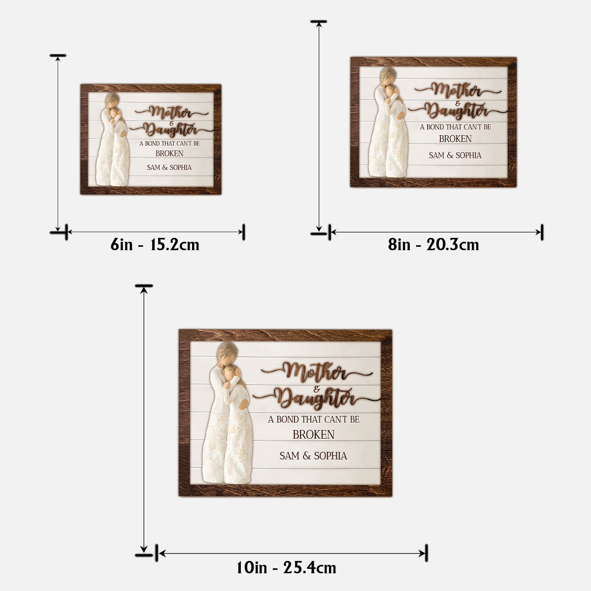 Eine unzerbrechliche Verbindung – Personalisiertes zweilagiges Holzschild „Mutter“ / Holzplakette