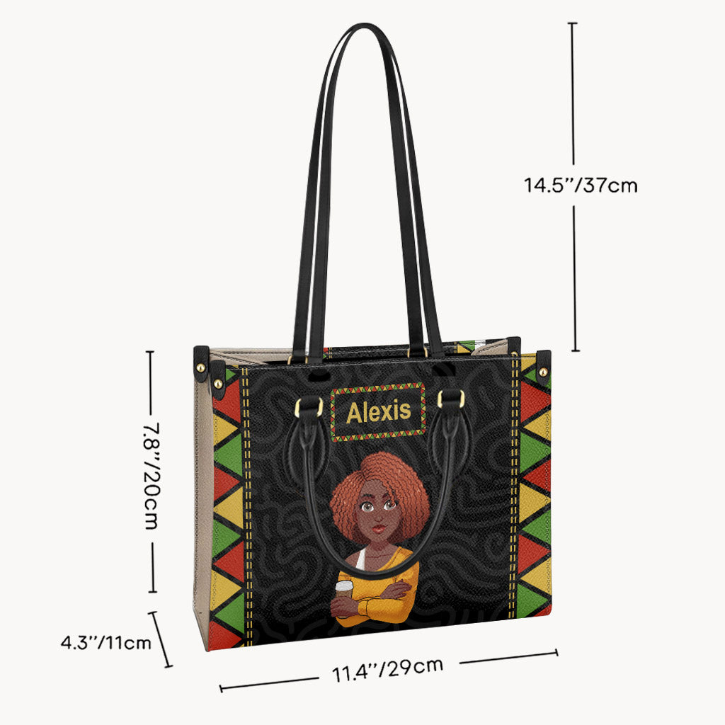 Dope Black Queen - Personalized African American Leather Handbag