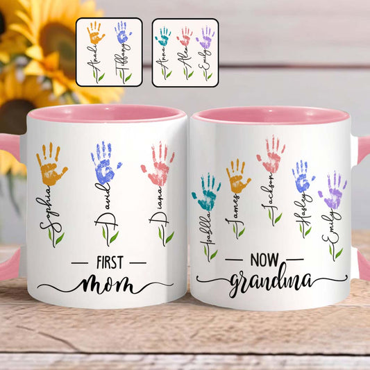 Erst Mama, jetzt Oma – personalisierte Tasse mit Muttermotiv
