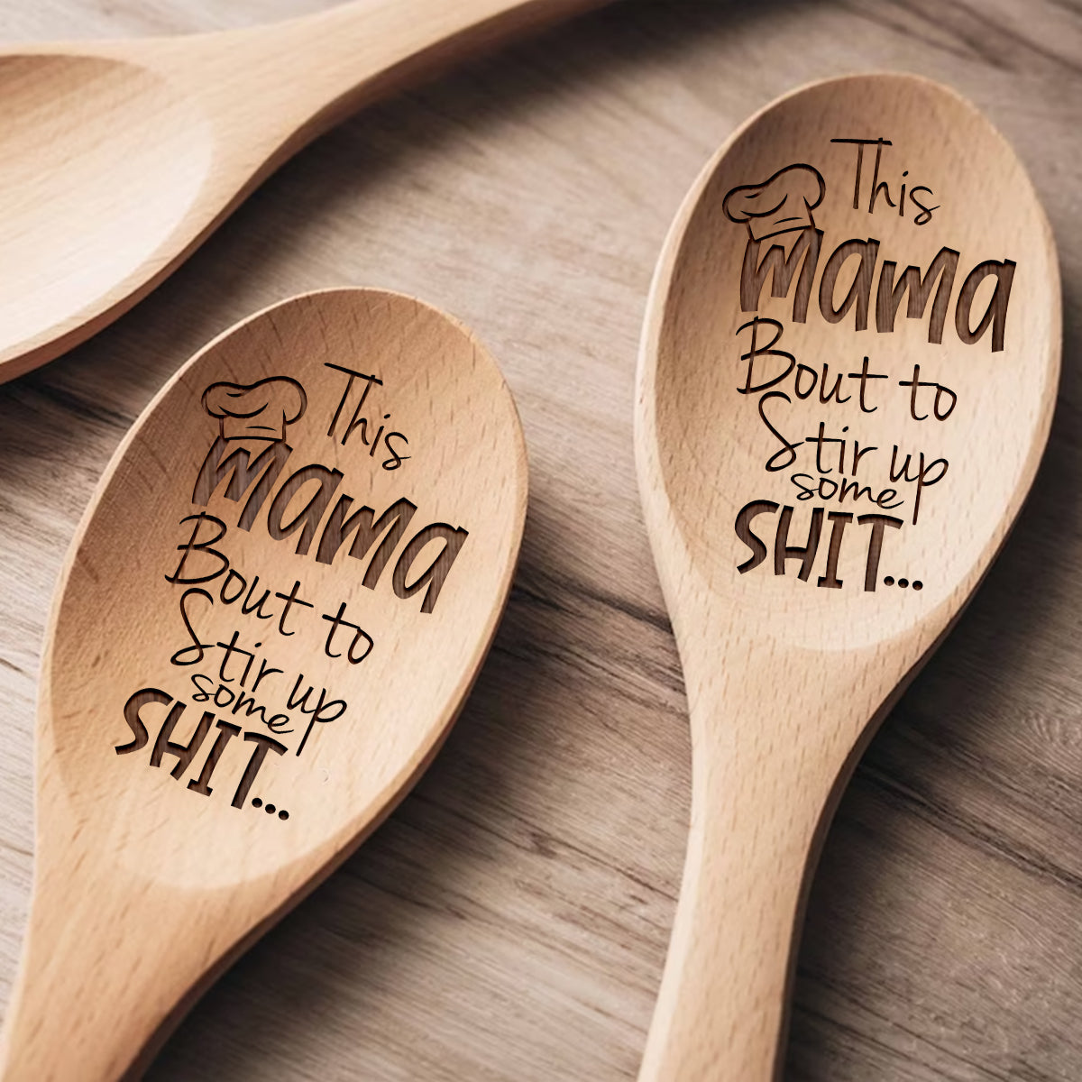 Mama/Oma/Mama... kocht das beste Essen – personalisierter Holzlöffel für Mütter