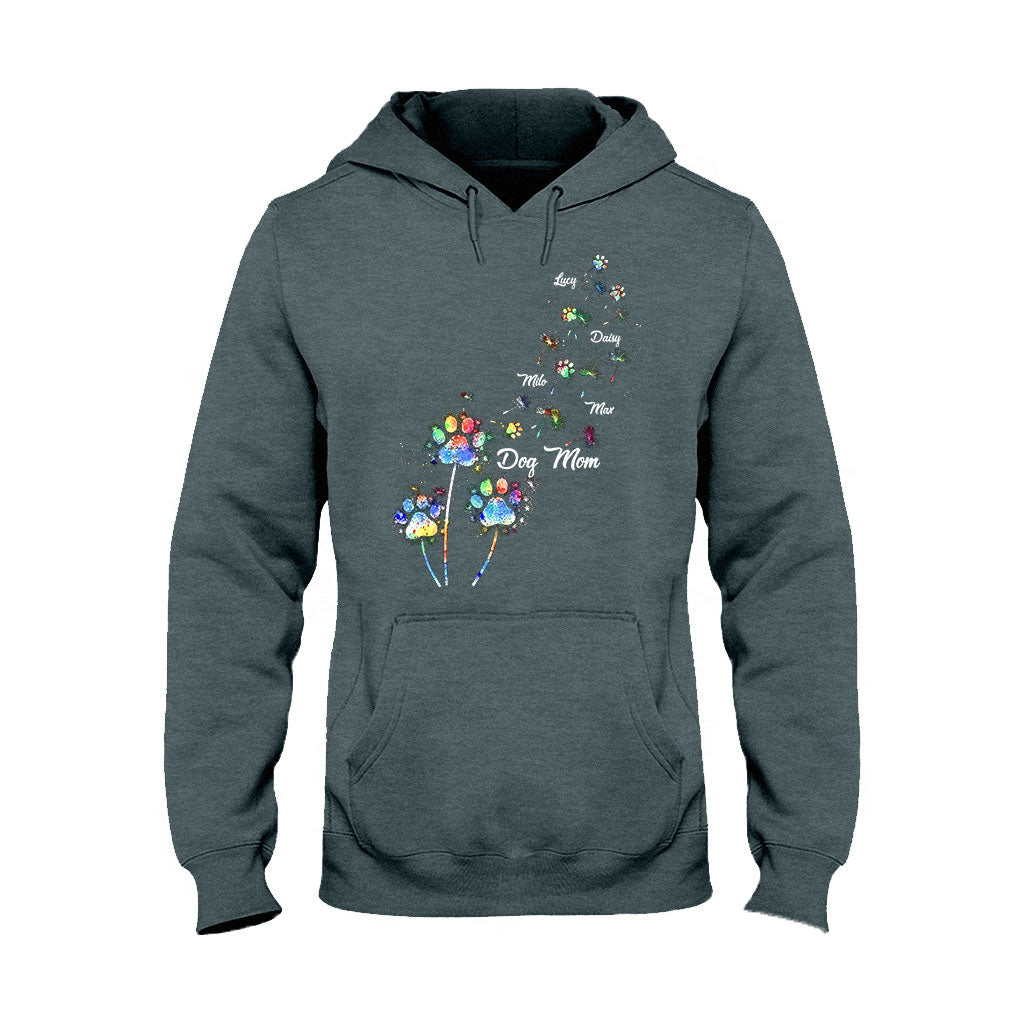Hundemama/Katzenmama/Haustiermama Buntes Löwenzahn-Motiv – Personalisiertes Hunde-T-Shirt und Hoodie