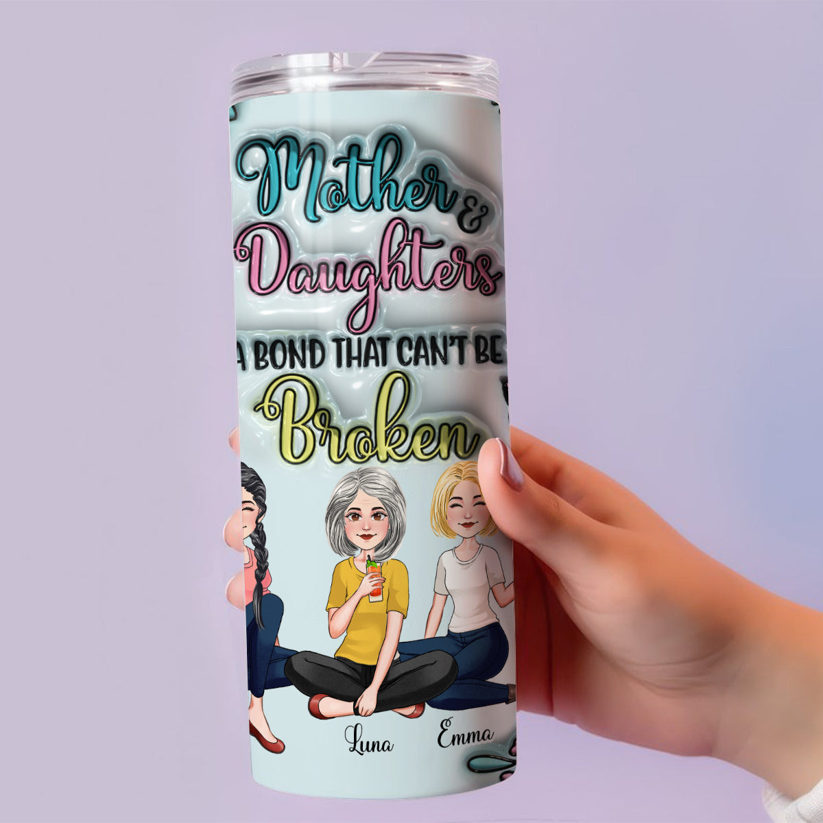 Eine unzerbrechliche Bindung – personalisierter, schlanker Mutter-Trinkbecher